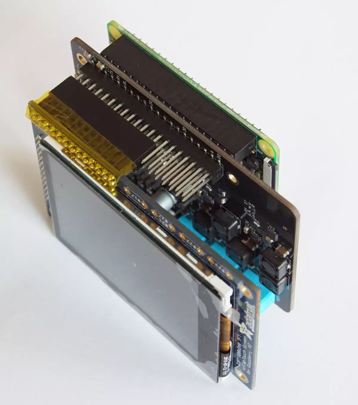 PiTFT, digitalrooster-mk3b and RaspberryPi  assembled